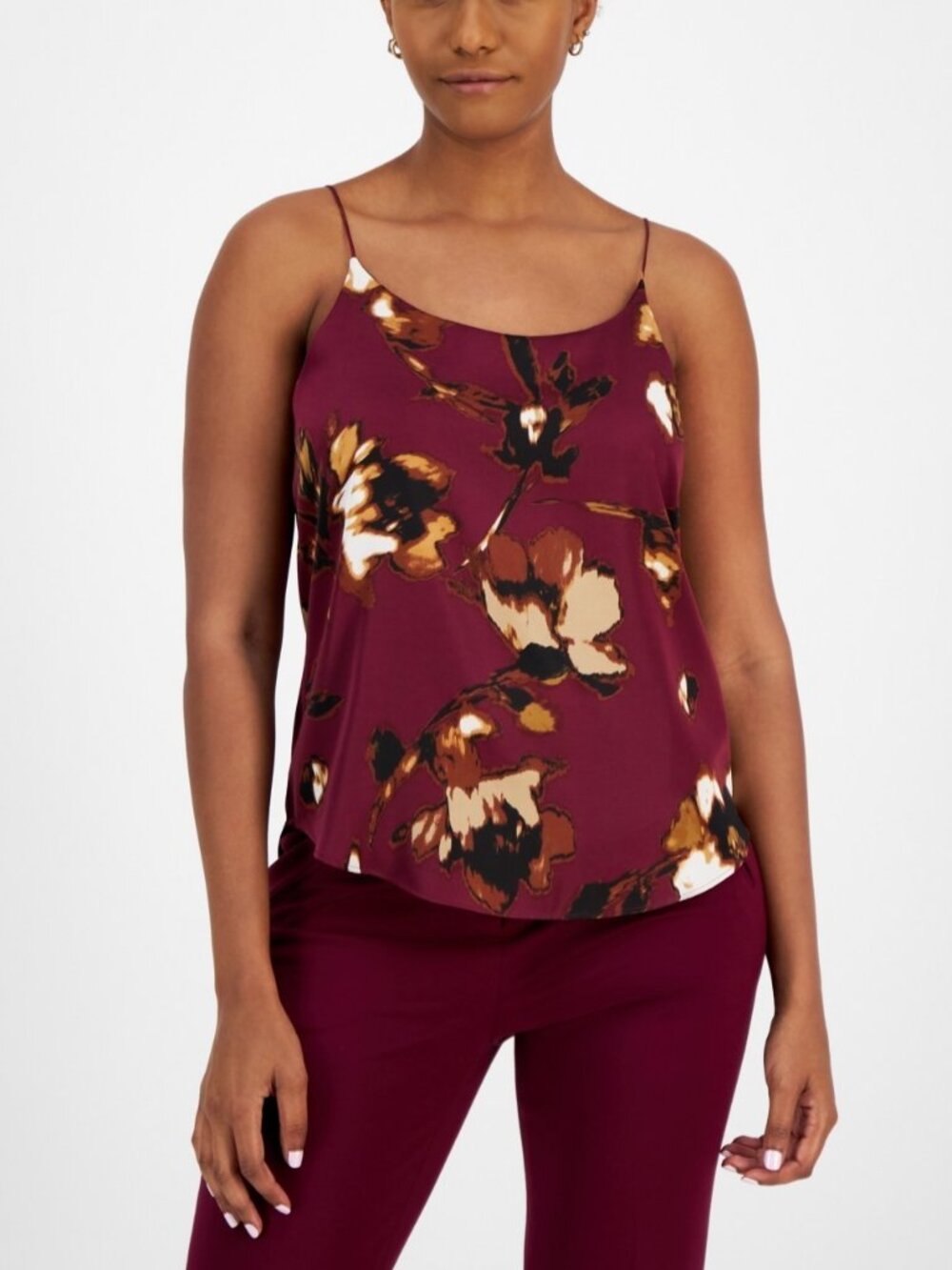 Bar Iii Women's Printed Camisole Pinot Noir Size L